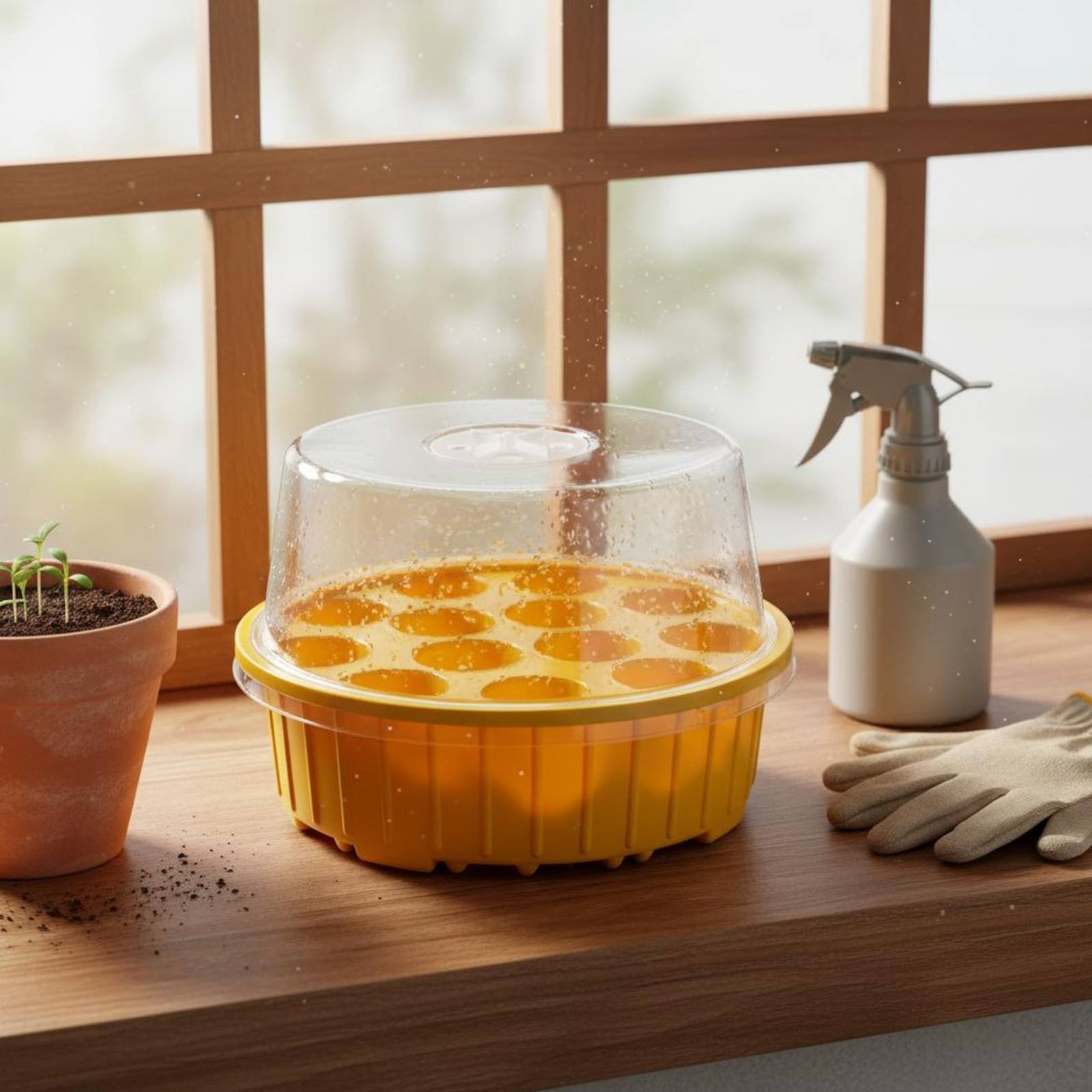 Propagation Tray Dome - ถาดเพาะเมล็ด 3 ชิ้น 13 หลุม ถาดเพาะกล้าทรงกลม
