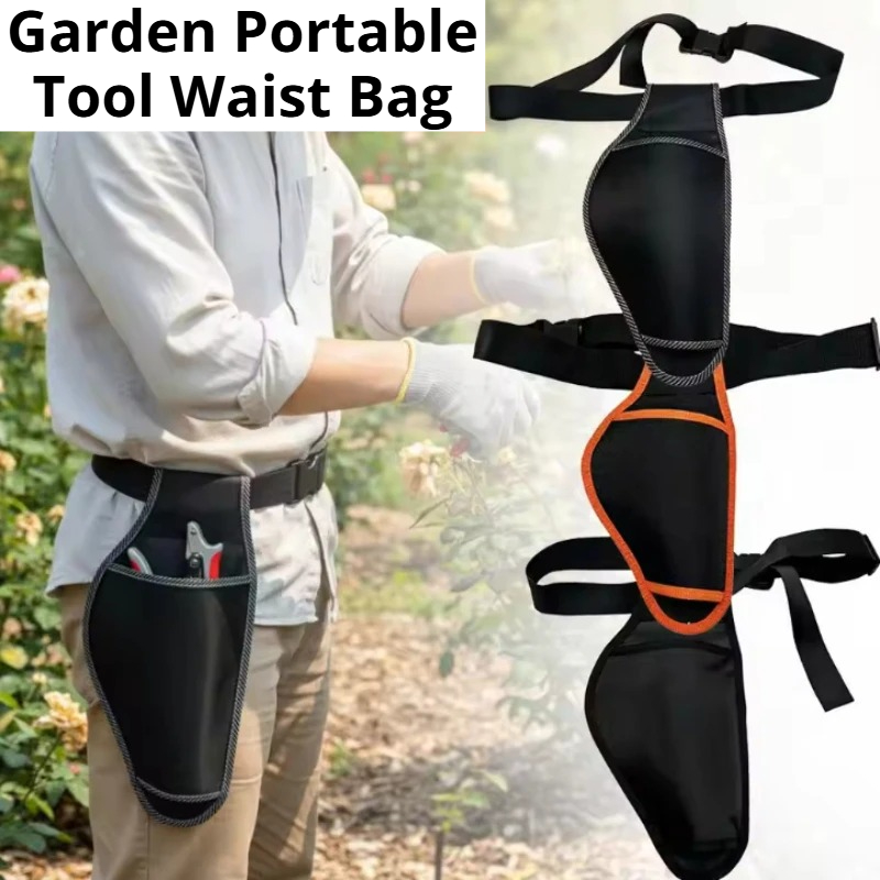Essential Gardening Tools - กระเป๋าคาดเอวสำหรับกรรไกรตัดแต่งกิ่งไฟฟ้า พร้อมช่องเก็บแบตเตอรี่และเข็มขัด กระเป๋าเก็บอุปกรณ์กรรไกรตัดแต่งกิ่งแบบพกพาสำหรับใช้งานกลางแจ้ง