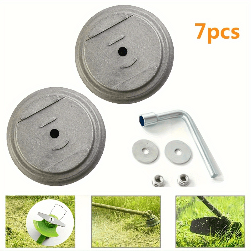 Gardening Tools Wholesale - ชุดฐานใบมีดเครื่องตัดหญ้าไฟฟ้า 7 ชิ้น, ฝาครอบป้องกันทดแทนที่แข็งแรงทนทาน, อุปกรณ์เสริมเครื่องมือทำสวน