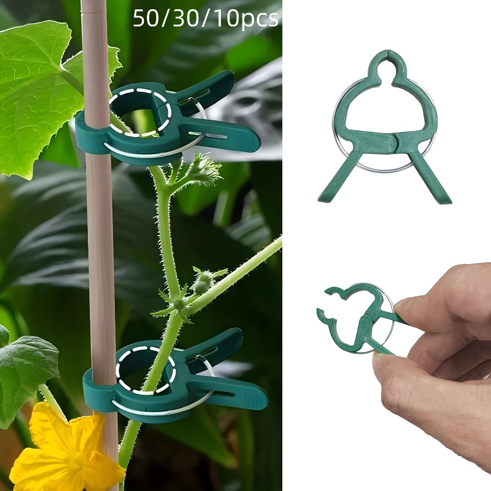 Essential Gardening Tools - คลิปหนีบต้นไม้แบบปรับได้ 10/30/50 ชิ้น - อุปกรณ์พยุงต้นไม้สำหรับดอกไม้ เถาไม้