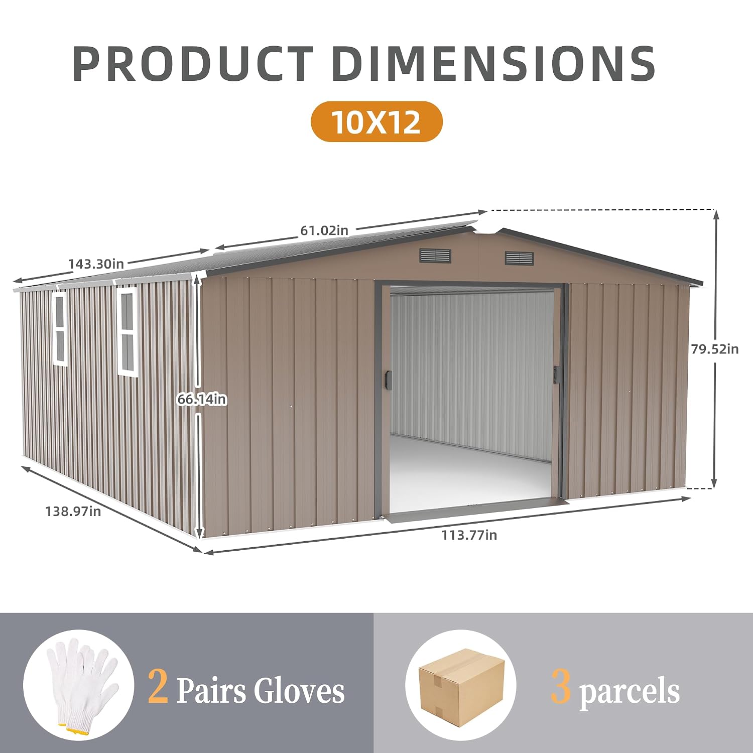 โรงเก็บของกลางแจ้งขนาด 10x12 ฟ - Gardening Tools Of บทวิจารณ์และราคา