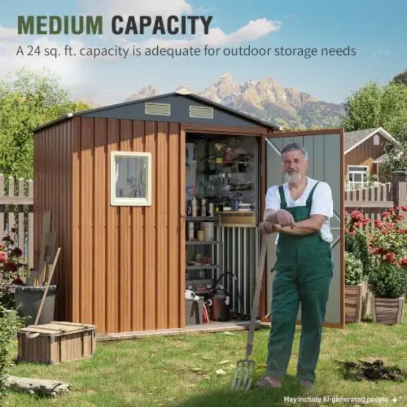 โรงเก็บของกลางแจ้งขนาด 6x4 ฟุต - Gardening Tools Of บทวิจารณ์และราคา